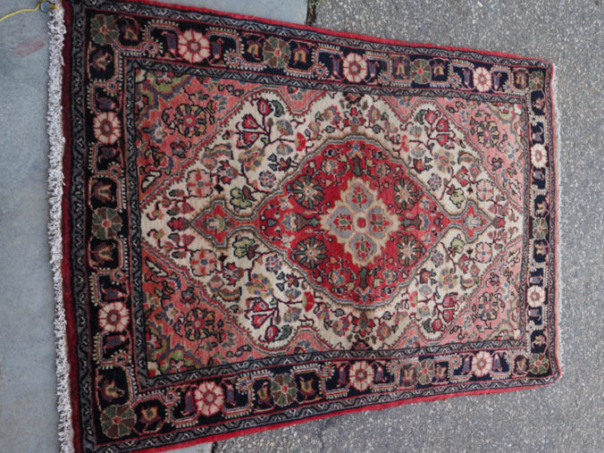 Hand knotted wool on cotton Persian carpet from Bidjar, approximately 70 - 80 years old