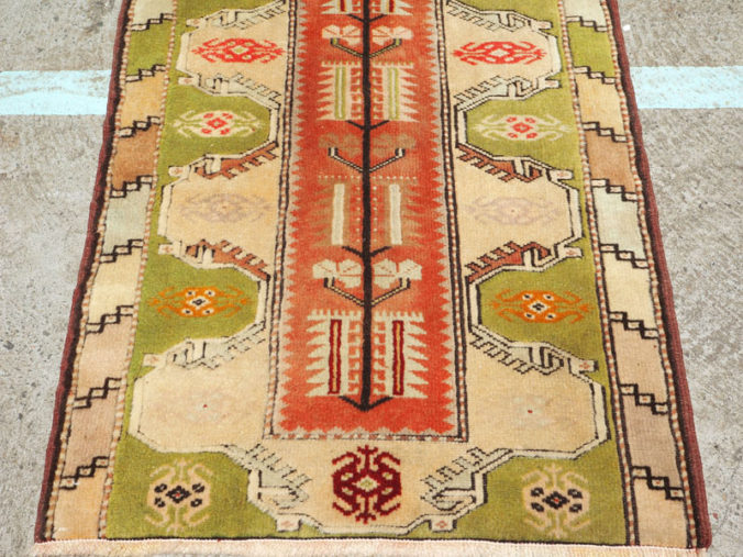 Double knotted hand made wool on wool Turkish carpet from Milas, approximately 40 years old