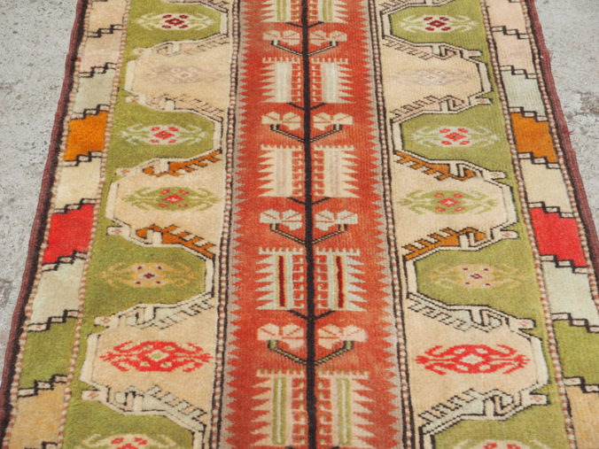 Double knotted hand made wool on wool Turkish carpet from Milas, approximately 40 years old
