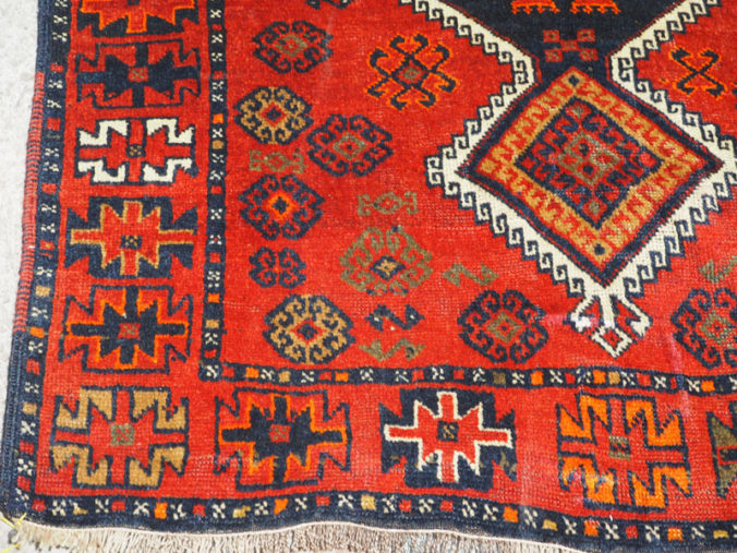 Double knotted hand made wool on wool Turkish carpet Kurdish from Gaziantep, approximately 60 years old
