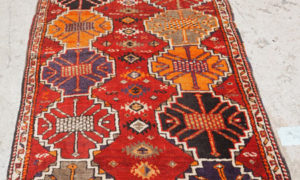 Hand knotted wool on wool Kurdish Herki runner, approximately 100 years old