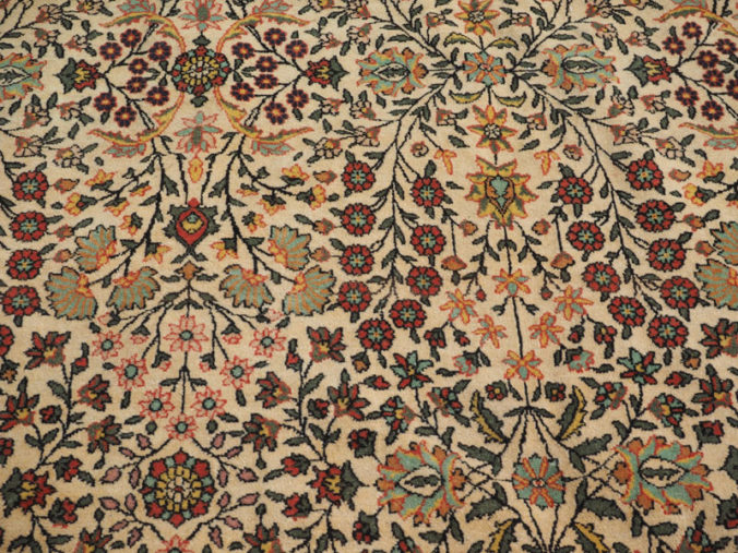 Very Finely double knotted wool on cotton Turkish carpet from Hereke, approximately 50 - 60 years old