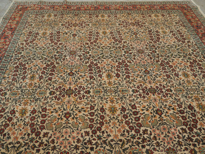 Very Finely double knotted wool on cotton Turkish carpet from Hereke, approximately 50 - 60 years old