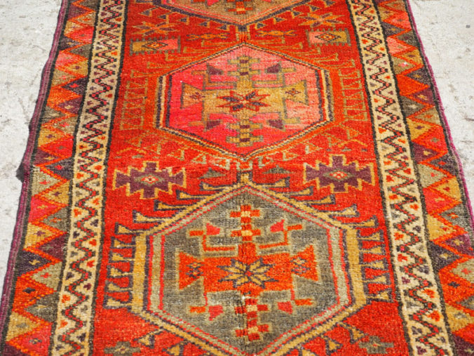 Hand made wool on wool Iraqi Kurdish Herki runner, approximately 30 - 40 years old