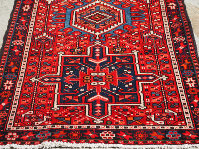Hand made wool on cotton Persian Runner Karajan, approximately 60 years old