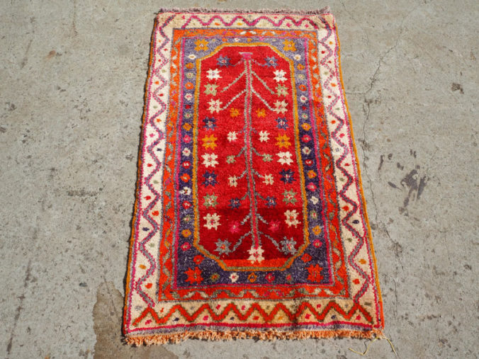 Double knotted hand made wool on wool Turkish carpet from Balekisir, approximately 40 - 50 years old