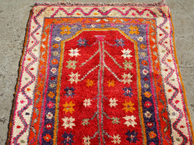 Double knotted hand made wool on wool Turkish carpet from Balekisir, approximately 40 - 50 years old