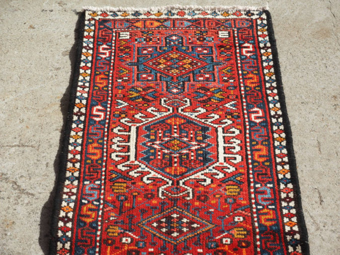 Double knotted hand made wool on wool Turkish runner from Karaca, approximately 30 years old