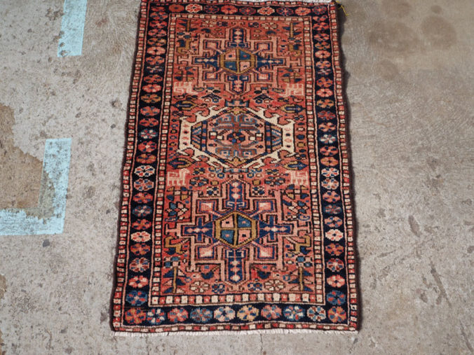 Hand knotted wool on cotton Persian carpet from Heriz, approximately 50 - 60 years old