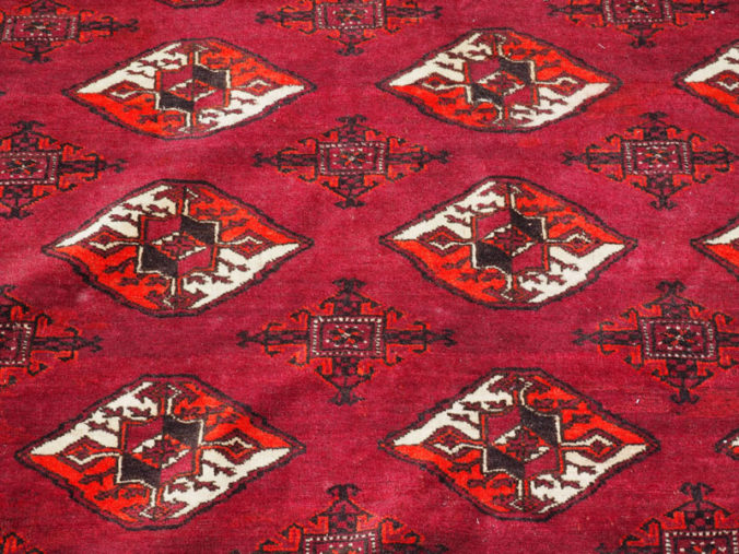 Finely knotted wool on wool Turkoman Main rug, approximately 100 years old