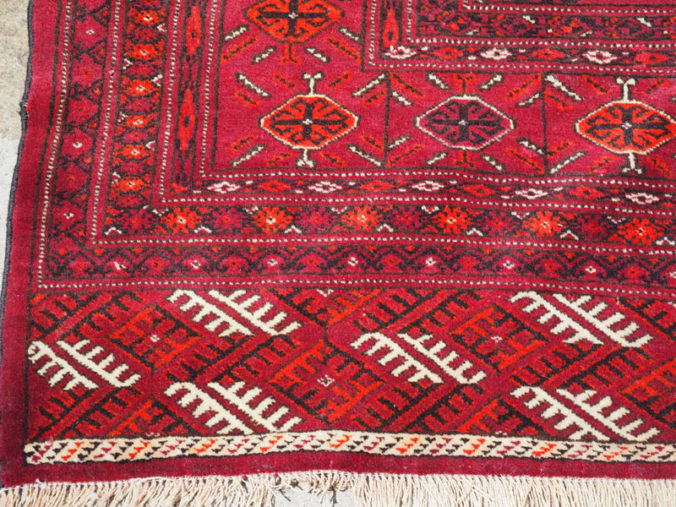 Finely knotted wool on wool Turkoman Main rug, approximately 100 years old
