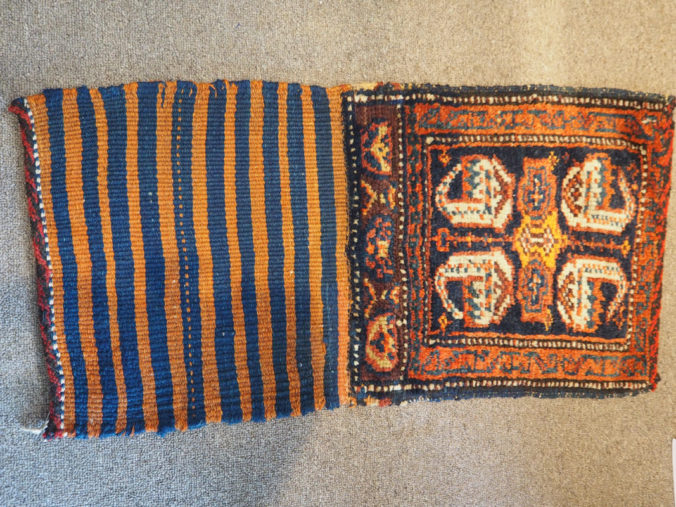 Hand woven wool on wool Kurdish weaving, approximately 70 - 80 years old