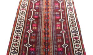 T138 Vintage Hand Knotted Iraqi Kurdish Herki Runner 3.20 x 1.0