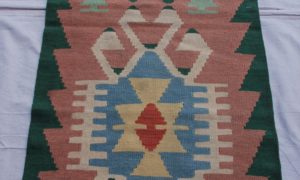 Turkish Kayseri hand knotted wool on wool kilim 20-30 years old 1.69 x 0.61 $245