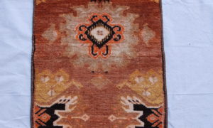 Turkish Ortakoy hand woven and knotted wool on wool carpet 70 years old 0.74 x 0.40 $295