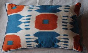 C227 Turkish Silk Ikat Cushion 55cms x 35cms $85