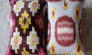 C254 Double Sided Silk Ikat Cushion 55cms x 35cms $145