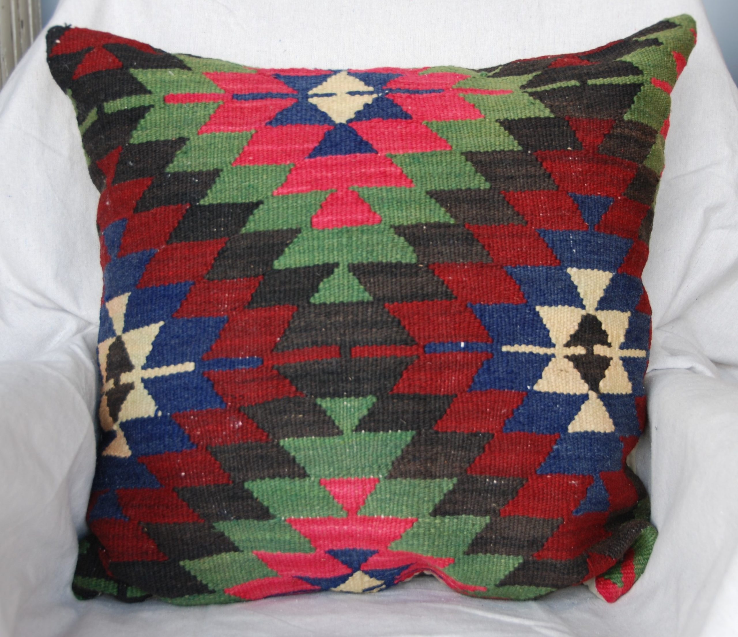 C386 Antique Kilim Fragment Cushion 60cms x 56cms $145