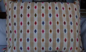 C393 Large Flat Weave Cushion with Embroidery 95cms x 68cms $365