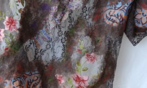 F211 Unique Appliqued & Felted Wrap