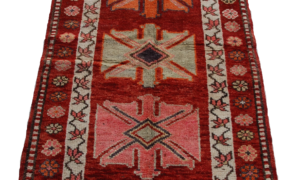 T908 Hand Knotted Turkish Herki Runner 3.49 x .89