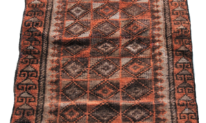 T951 Old Hand Knotted Belouchi Rug .80 x .55