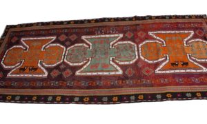 T738 Large Hand Woven Wool Kilim from Bayburt, Turkey 3.47 x 1.65