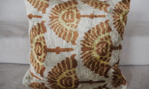 C704 Velvet Ikat cushion