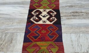 T1231 Afyon Elmadag Vintage Turkish Kilim 2.05 x 0.53m