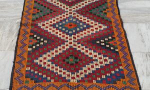 Turkish Vintage Balekisir Embroidered Kilim