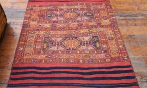 Persian Vintage Nomadic Besic Eger embroidered kilim